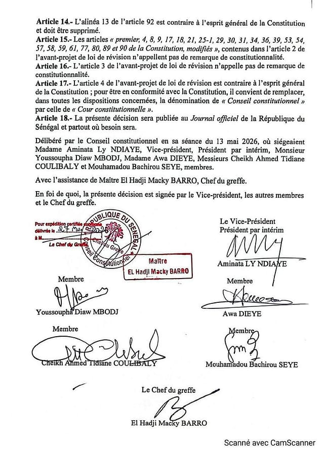 IMG-20260601-WA0242 Réforme du Conseil constitutionnel : les 7 sages répondent au président Diomaye