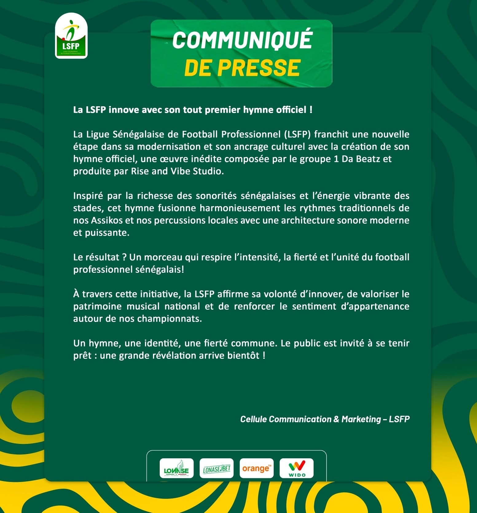 IMG_3848 Football sénégalais : La LSFP se dote d’un hymne officiel pour célébrer son identité